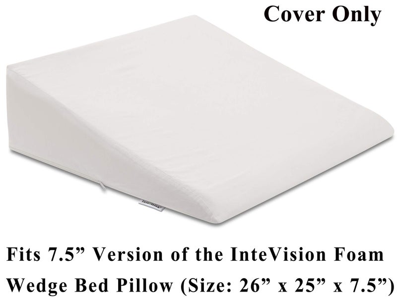 InteVision 400 Thread Count, 100% Egyptian Cotton Pillowcase. Designed to Fit The 7.5" Version of The Foam Wedge Bed Pillow (26" x 25" x 7.5") - Image 2